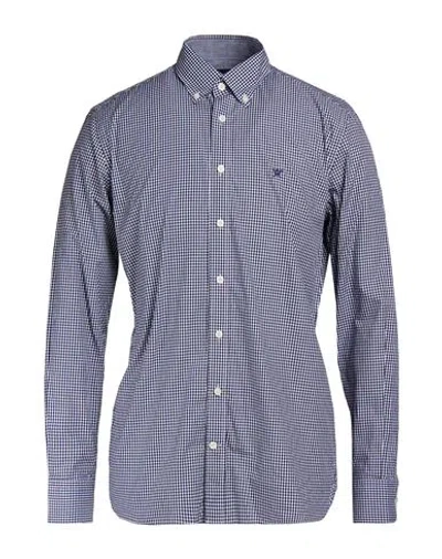 Hackett Man Shirt Navy Size S Cotton In Blue