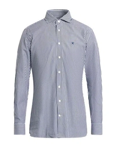 Hackett Man Shirt Navy Size S Cotton In Blue