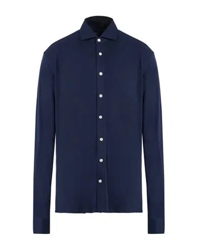 Hackett Man Shirt Navy Size Xl Cotton In Blue