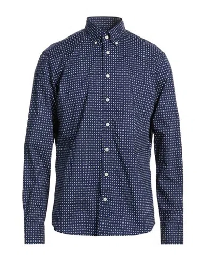 Hackett Man Shirt Navy Size Xl Cotton In Blue