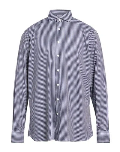 Hackett Man Shirt Navy Size Xxl Cotton In Blue