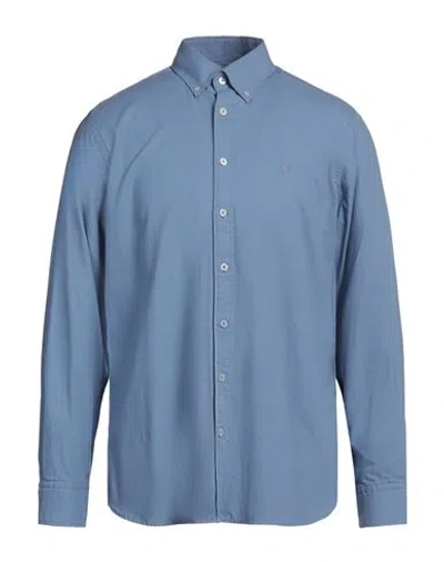 Hackett Man Shirt Pastel Blue Size Xl Cotton