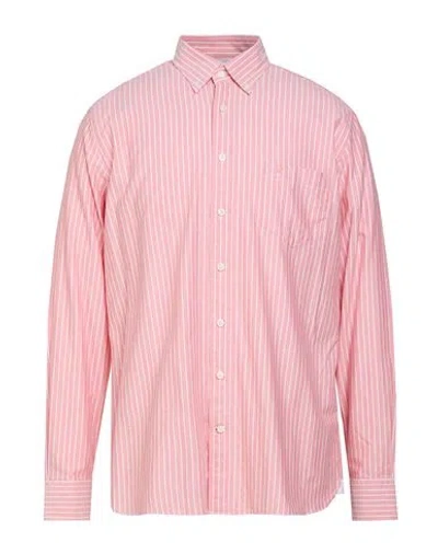 Hackett Man Shirt Salmon Pink Size S Cotton
