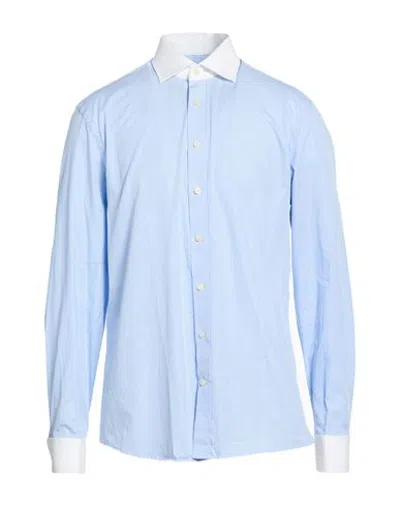 Hackett Man Shirt Sky Blue Size 16 Cotton