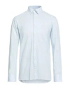 Hackett Man Shirt Sky Blue Size M Cotton In Blue