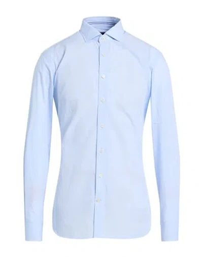 Hackett Man Shirt Sky Blue Size M Cotton