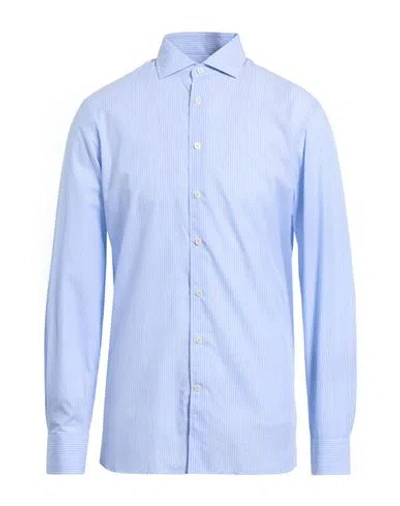 Hackett Man Shirt Sky Blue Size M Cotton