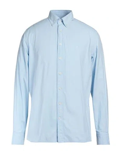 Hackett Man Shirt Sky Blue Size S Cotton