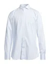 Hackett Man Shirt White Size L Cotton In Blue