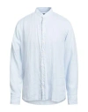Hackett Man Shirt Sky Blue Size Xl Linen