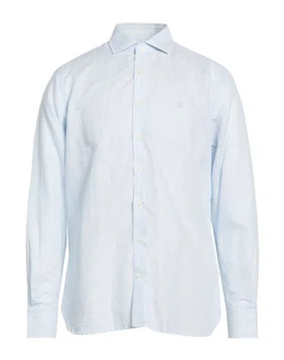 Hackett Man Shirt Sky Blue Size Xxl Linen, Cotton