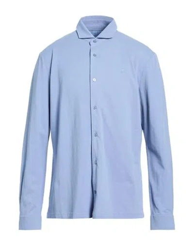 Hackett Man Shirt Slate Blue Size Xxl Cotton