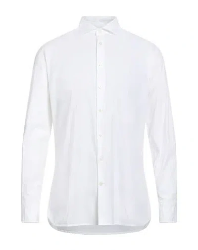 Hackett Man Shirt White Size M Cotton, Elastane