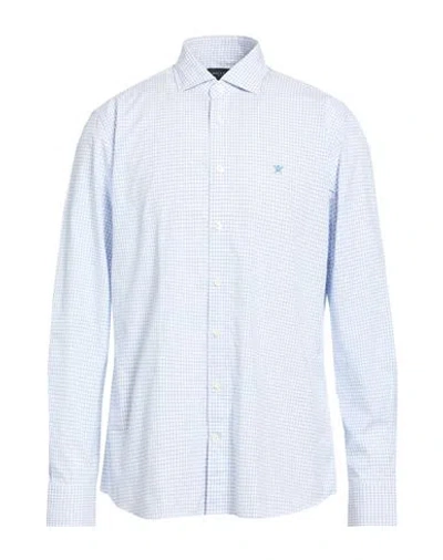 Hackett Man Shirt Green Size Xxl Cotton In Blue