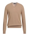 Hackett Man Sweater Camel Size M Merino Wool, Viscose, Polyamide, Cashmere In Nude