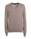 Hackett Man Sweater Taupe Size Xl Merino Wool, Viscose, Polyamide, Cashmere In Brown