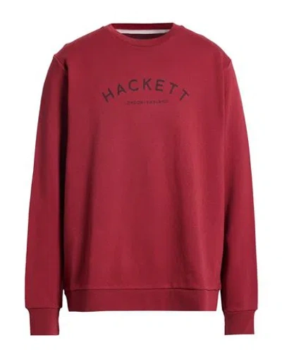 Hackett Man Sweatshirt Burgundy Size Xl Cotton In Red