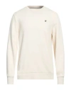 Hackett Man Sweatshirt Cream Size L Cotton In White