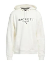 Hackett Man Sweatshirt Ivory Size Xxl Cotton, Polyester In White
