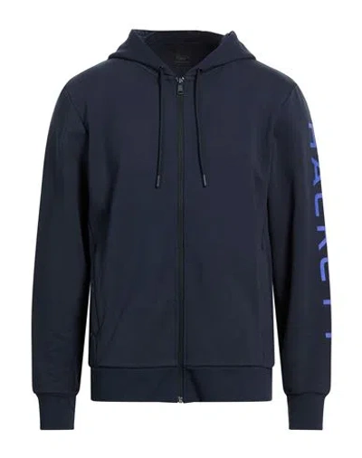 Hackett Man Sweatshirt Midnight Blue Size L Cotton, Elastane