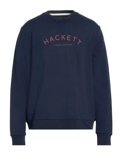 Hackett Man Sweatshirt Navy Size Xxl Cotton In Blue