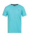 Hackett Man T-shirt Azure Size M Cotton In Blue