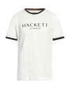Hackett Man T-shirt Cream Size L Cotton In White
