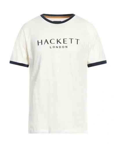 Hackett Man T-shirt Cream Size L Cotton In White