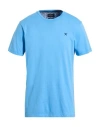 Hackett Man T-shirt Light Blue Size Xxl Cotton In Blue