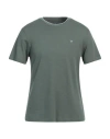 Hackett Man T-shirt Military Green Size M Cotton, Lyocell, Elastane