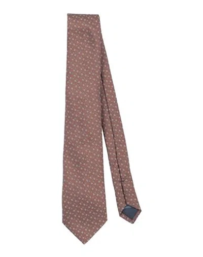 Hackett Man Ties & Bow Ties Brown Size - Silk