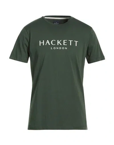Hackett Man T-shirt Dark Green Size 3xl Cotton In Blue