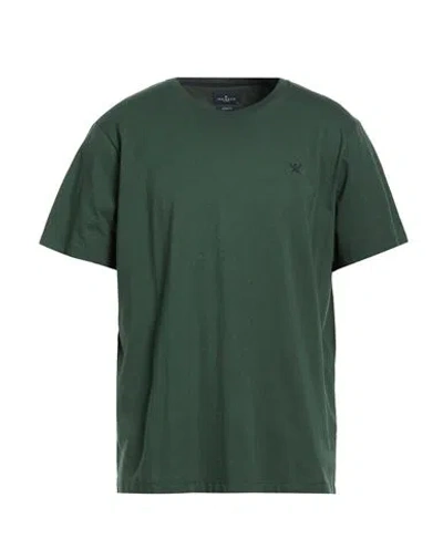 Hackett Man T-shirt Dark Green Size Xxl Cotton