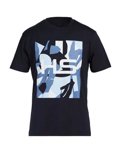 Hackett Man T-shirt Midnight Blue Size S Cotton