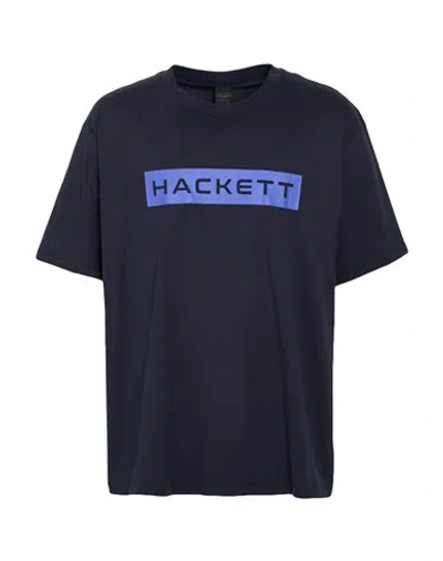 Hackett Man T-shirt Navy Size 3xl Cotton In Blue