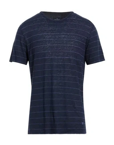 Hackett Man T-shirt Navy Size Xxl Linen In Blue