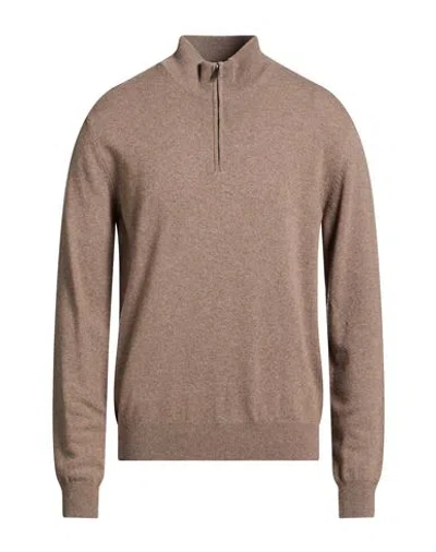 Hackett Man Turtleneck Taupe Size Xxl Merino Wool, Viscose, Polyamide, Cashmere In Brown