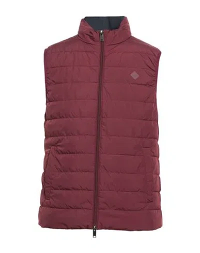 Hackett Man Vest Burgundy Size Xl Polyester In Red