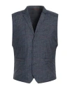 Hackett Man Vest Navy Size L Polyester In Blue