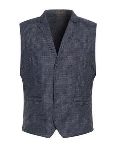 Hackett Man Vest Navy Size L Polyester In Blue