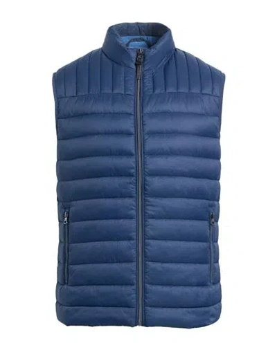 Hackett Man Vest Navy Size M Polyamide In Blue