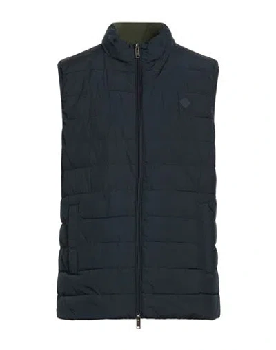 Hackett Man Vest Navy Size Xl Polyester In Blue