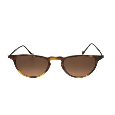 Hackett Men's Brown Round Sunglasses Hebs219 In Animal Print