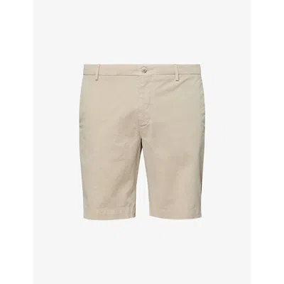 Hackett Mens Core Ken Regular-fit Stretch-cotton Shorts Light Beige