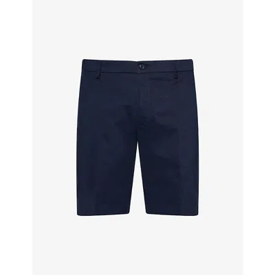 Hackett Mens Core Ken Regular-fit Stretch-cotton Shorts Navy Blazer