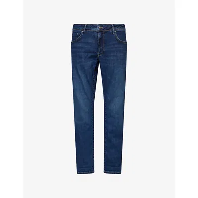 Hackett Mens  Powerflex Tapered-leg Stretch-denim Blend Jeans In Denim Blue