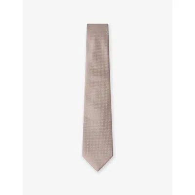 Hackett Mens Dotted Silk Tie Champagne Beige