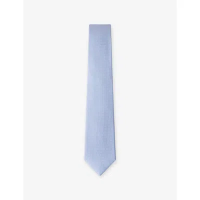 Hackett Mens Dotted Silk Tie Light Blue