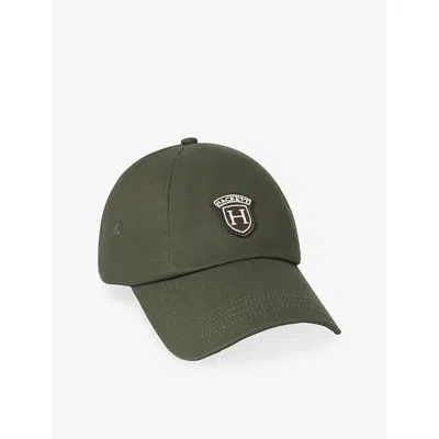 Hackett Mens Forest Green Peaks Logo-embroidered Cotton-twill Baseball Cap