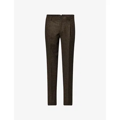 Hackett Mens Hunter Green Country Tapered Wool Trousers
